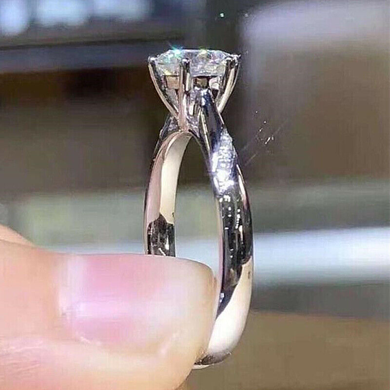 Gorgeous Women Jewelry 925 Silver Ring Cubic Zircon Wedding Ring Sz 6-10