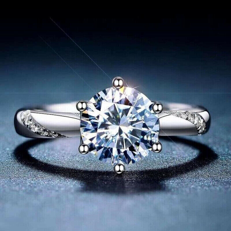 Gorgeous Women Jewelry 925 Silver Ring Cubic Zircon Wedding Ring Sz 6-10